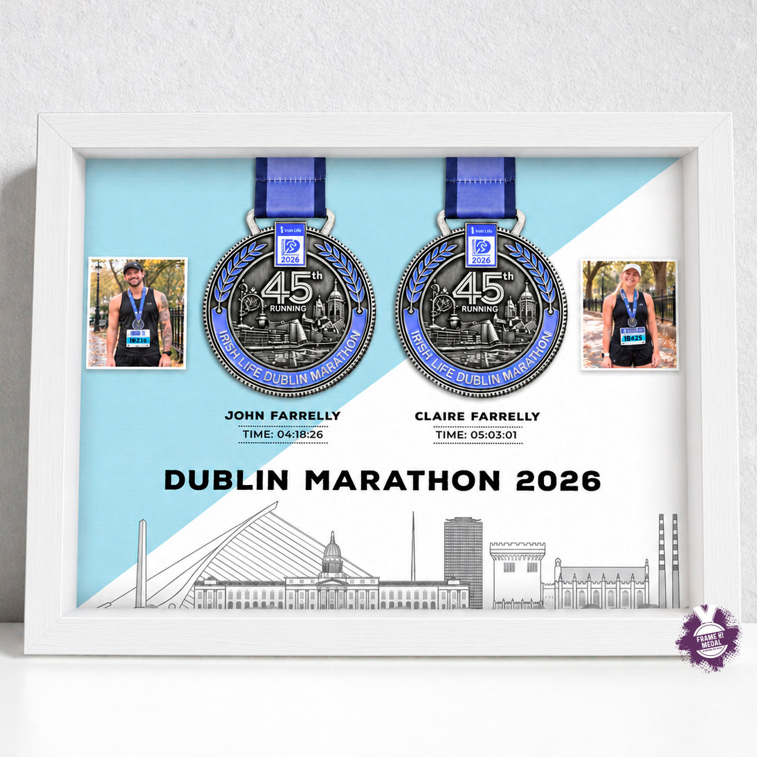 Dublin Marathon Two Medal Display Frame - 2 photos