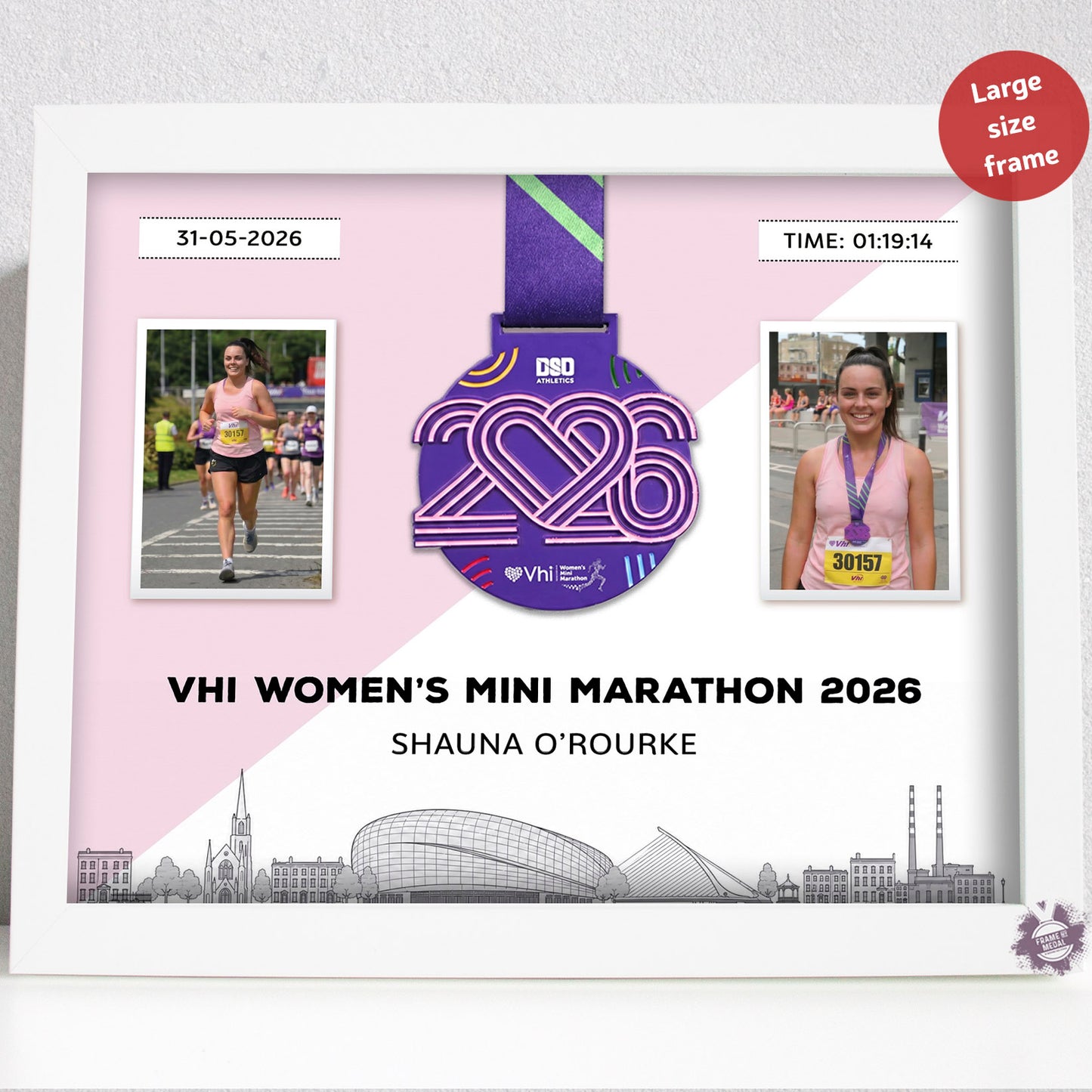 VHI women's mini marathon medal frame 2026 - large size frame