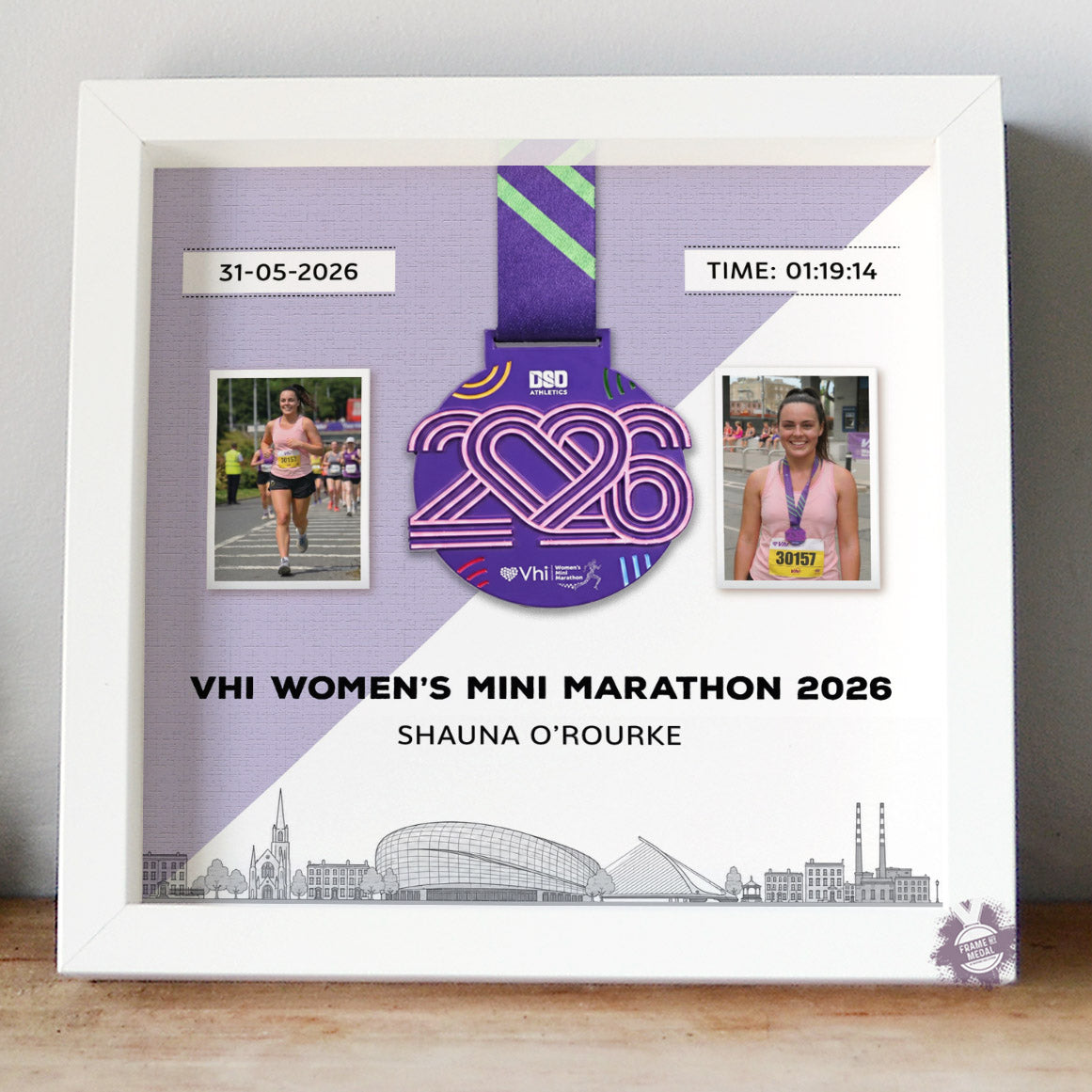 VHI women's mini marathon medal frame 2026