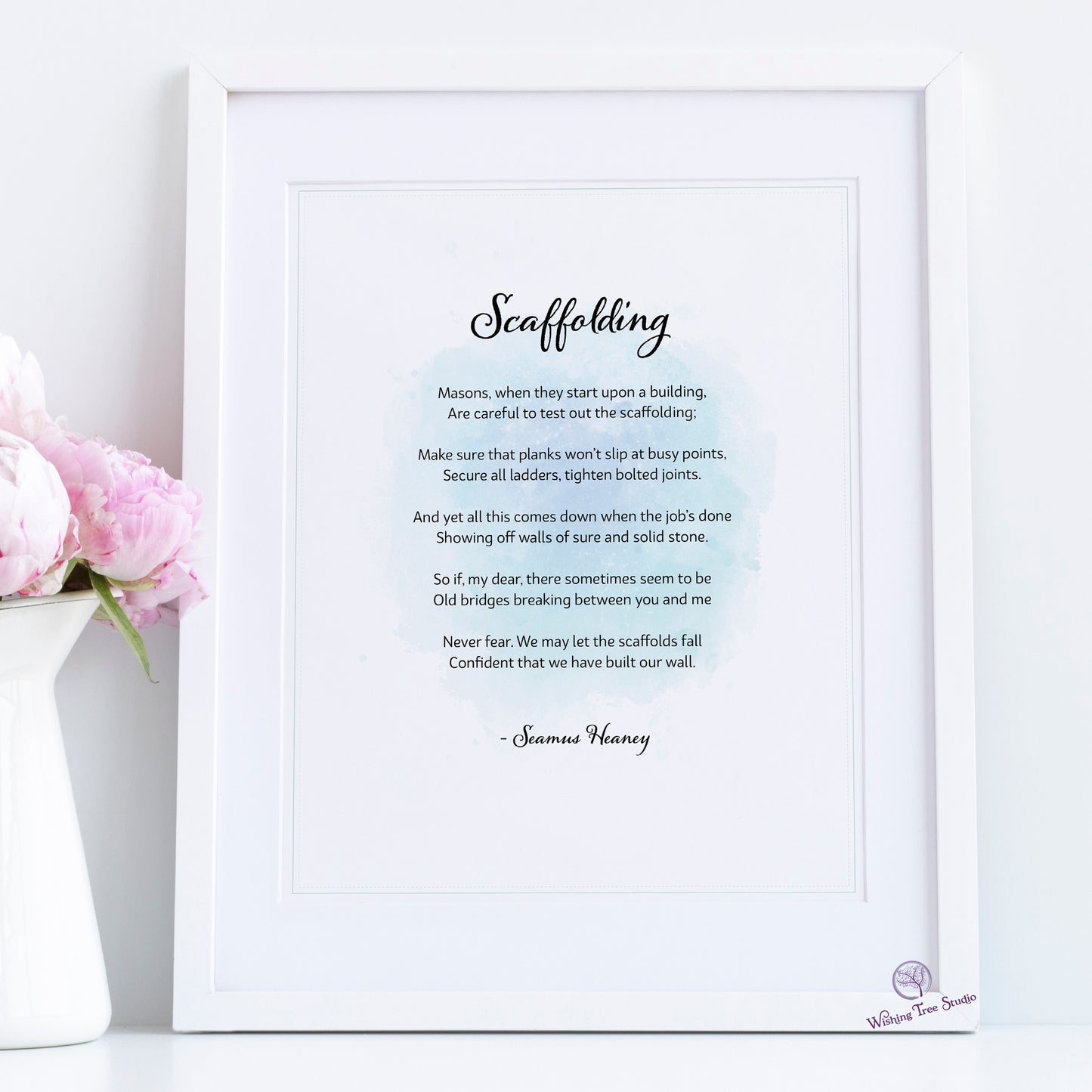 Framed poem, favourite poem printed