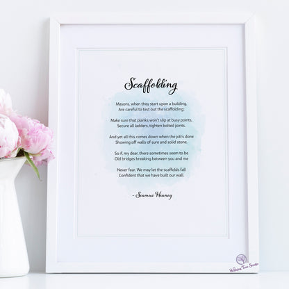 Framed poem, favourite poem printed