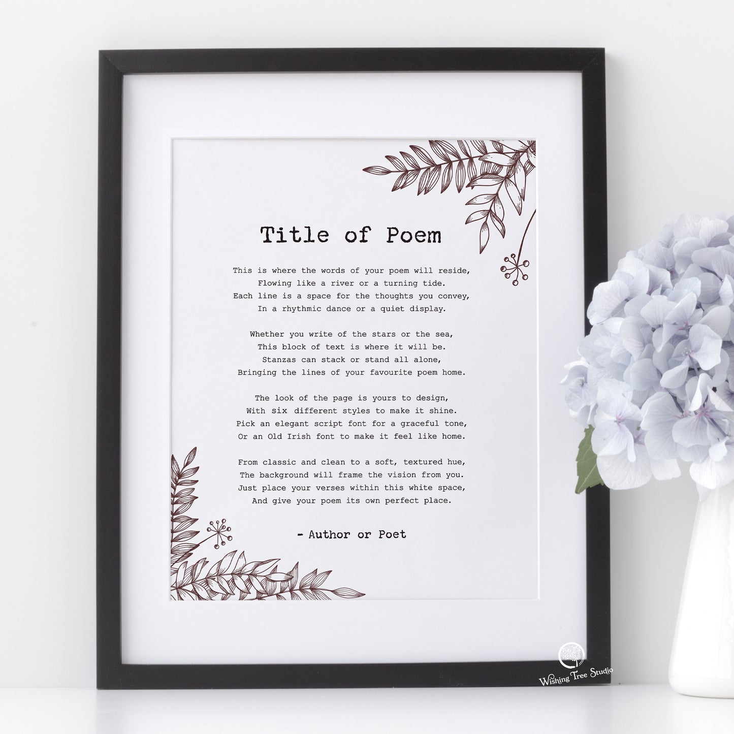 Framed personalised poem Ireland