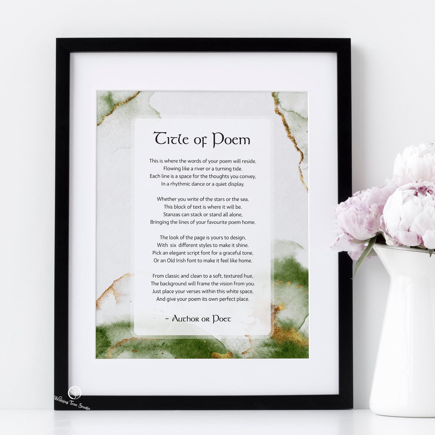 Framed personalised poem Ireland