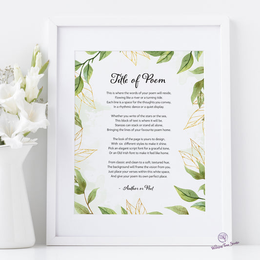Framed personalised poem Ireland