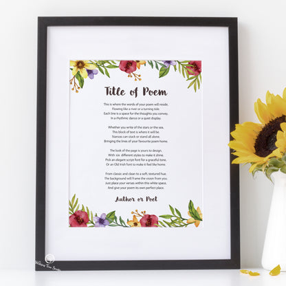 Framed personalised poem Ireland