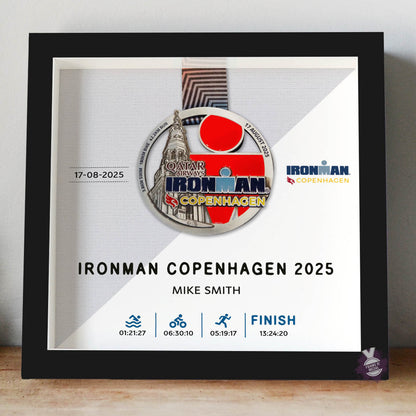 Ironman Copenhagen medal display frame in black frame