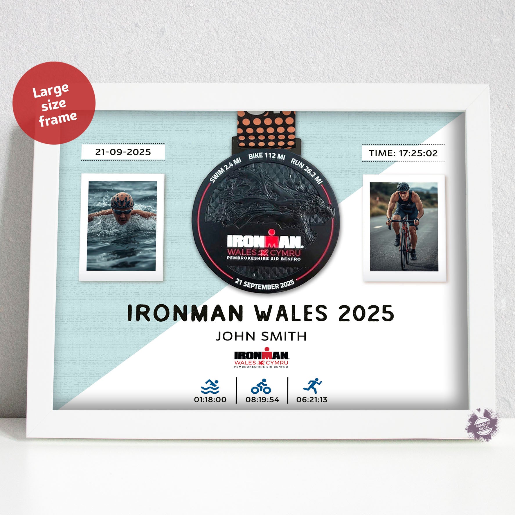 IronmanWales medal frame 2025 Large size