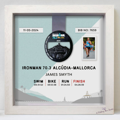 Ironman Alcudia 70.3 medal display frame, frame my medal