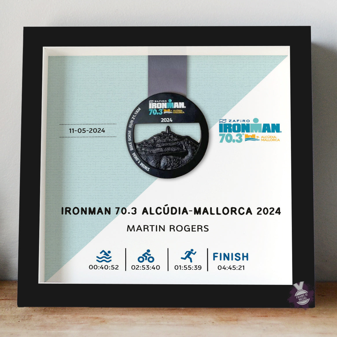 Ironman 70.3 Alcudia-Mallorca medal frame