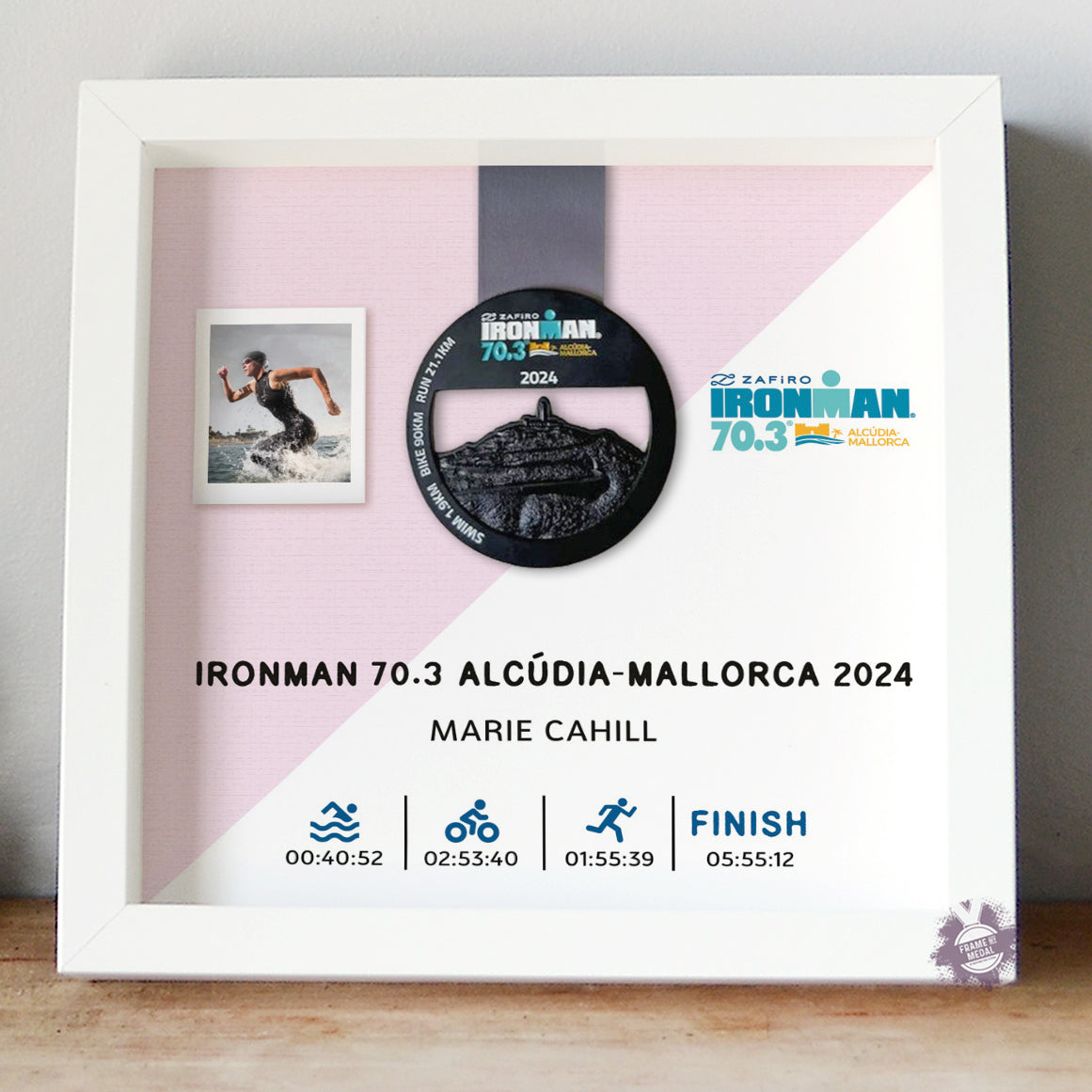 Ironman 70.3 Alcudia-Mallorca medal frame