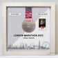 London marathon medal display frame with photo
