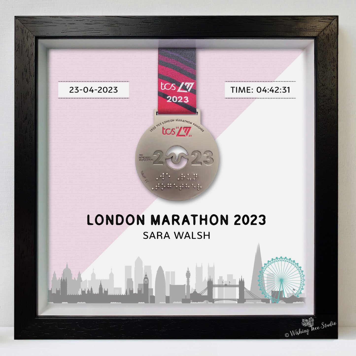 London Marathon medal display frame