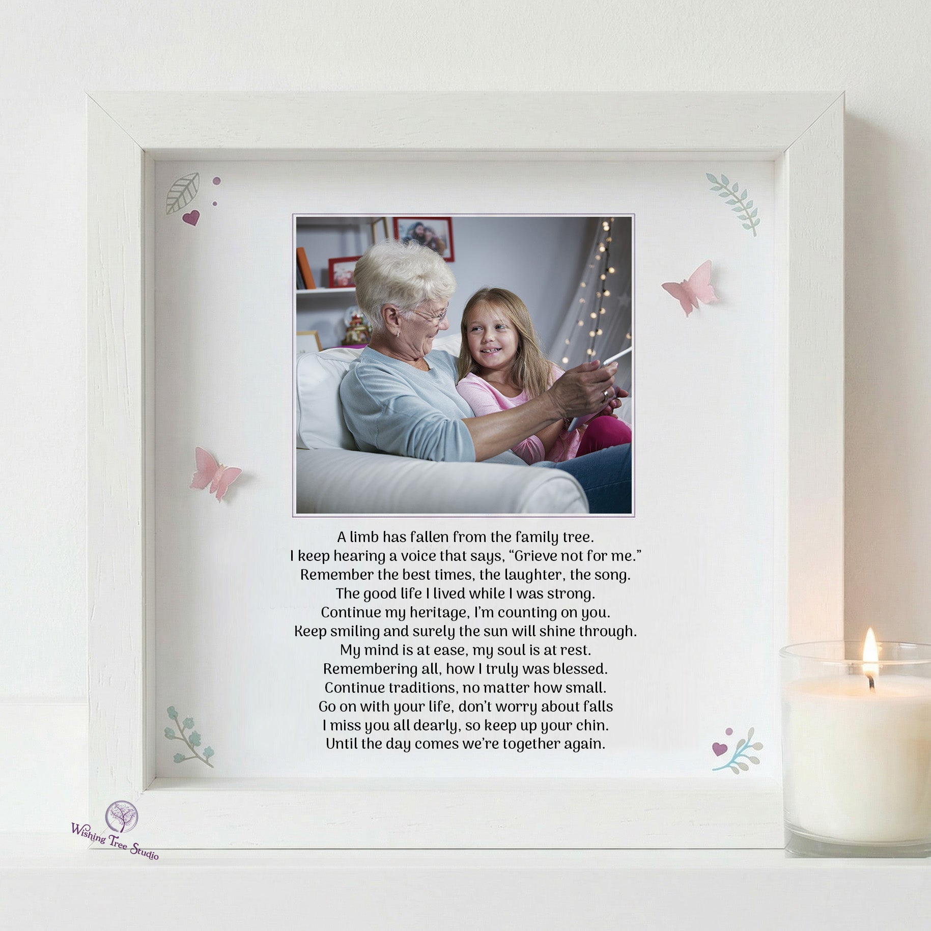 In Memory frame with photo and poem (any poem) – Wishing Tree Studio