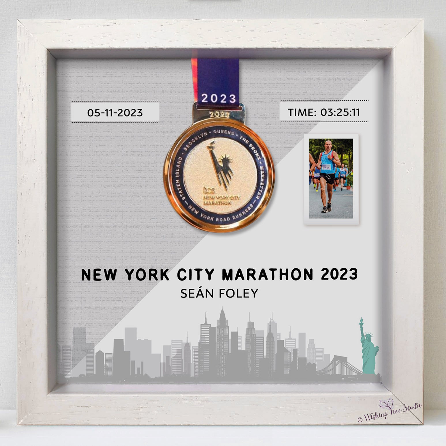 NYC marathon medal frame
