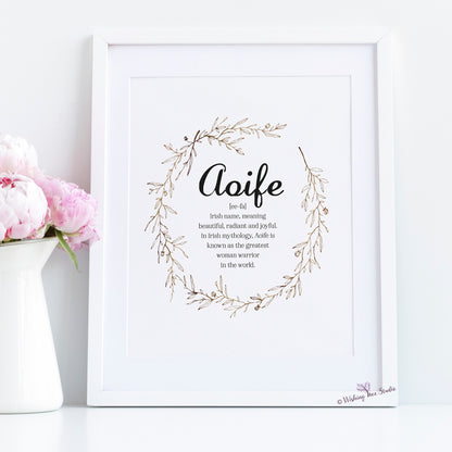 Name meaning framed print, girls name meaning, origin of name