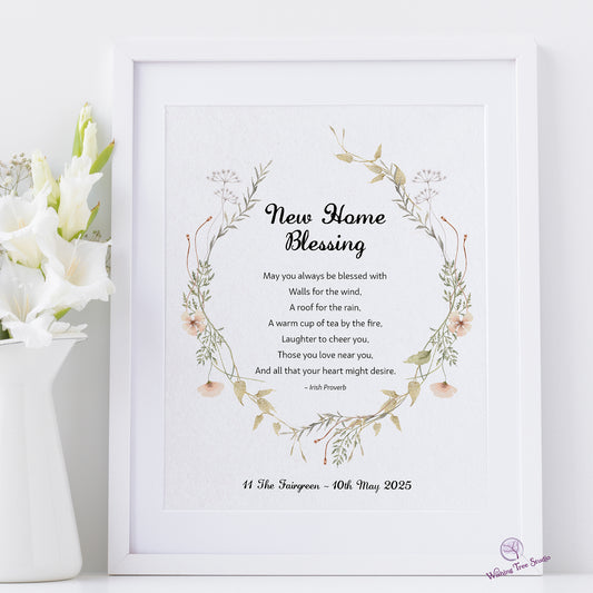 New Home Blessing Irish proverb framed