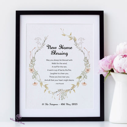New Home Blessing Irish proverb framed