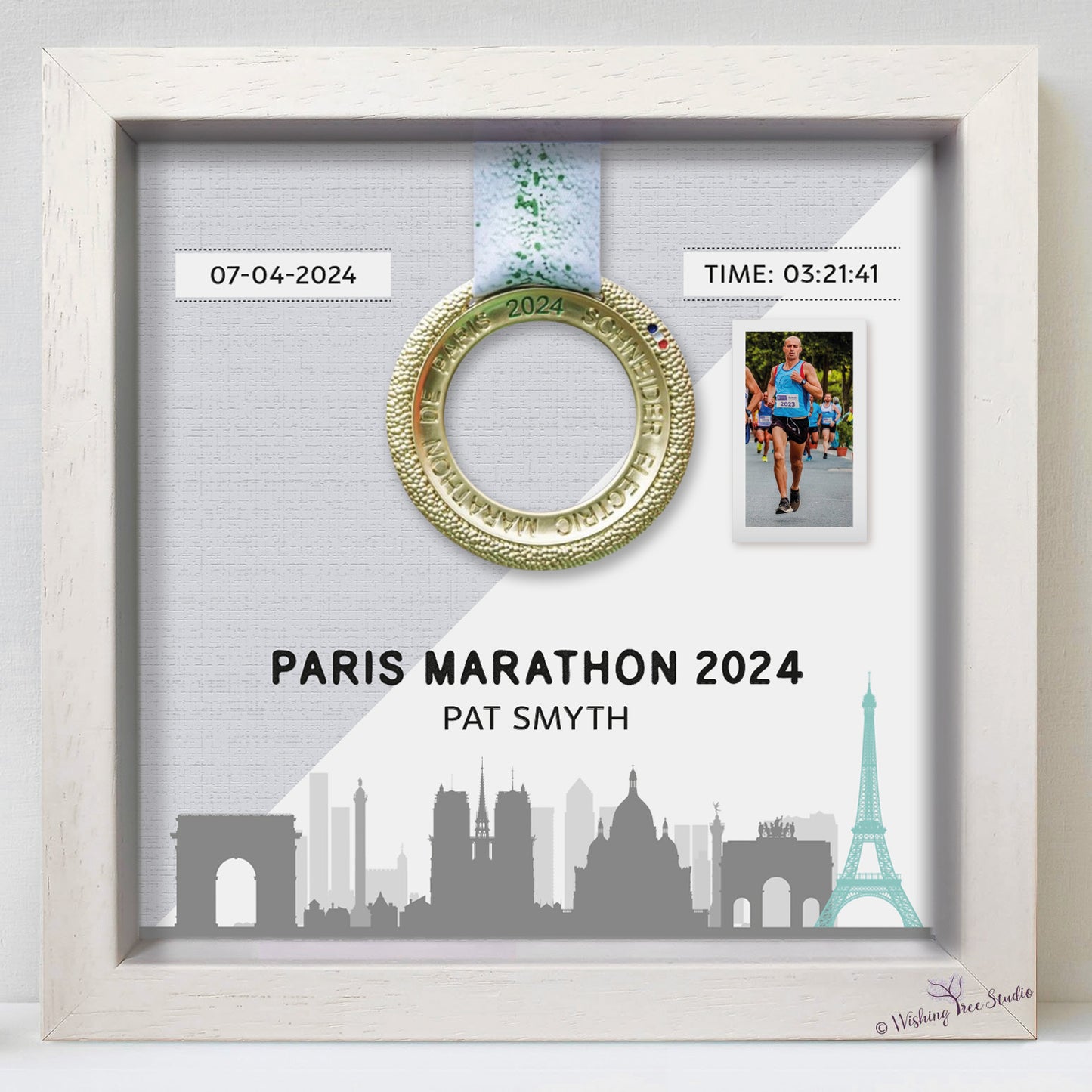 Paris marathon medal display frame