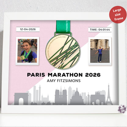 Paris Marathon medal frame 2026 large size