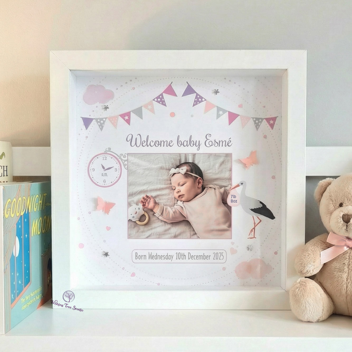 New Baby photo frame, personalised baby photo frame Ireland – Wishing ...