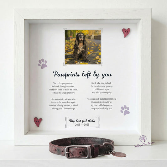 Dog memorial frame, pet loss, dog bereavement frame