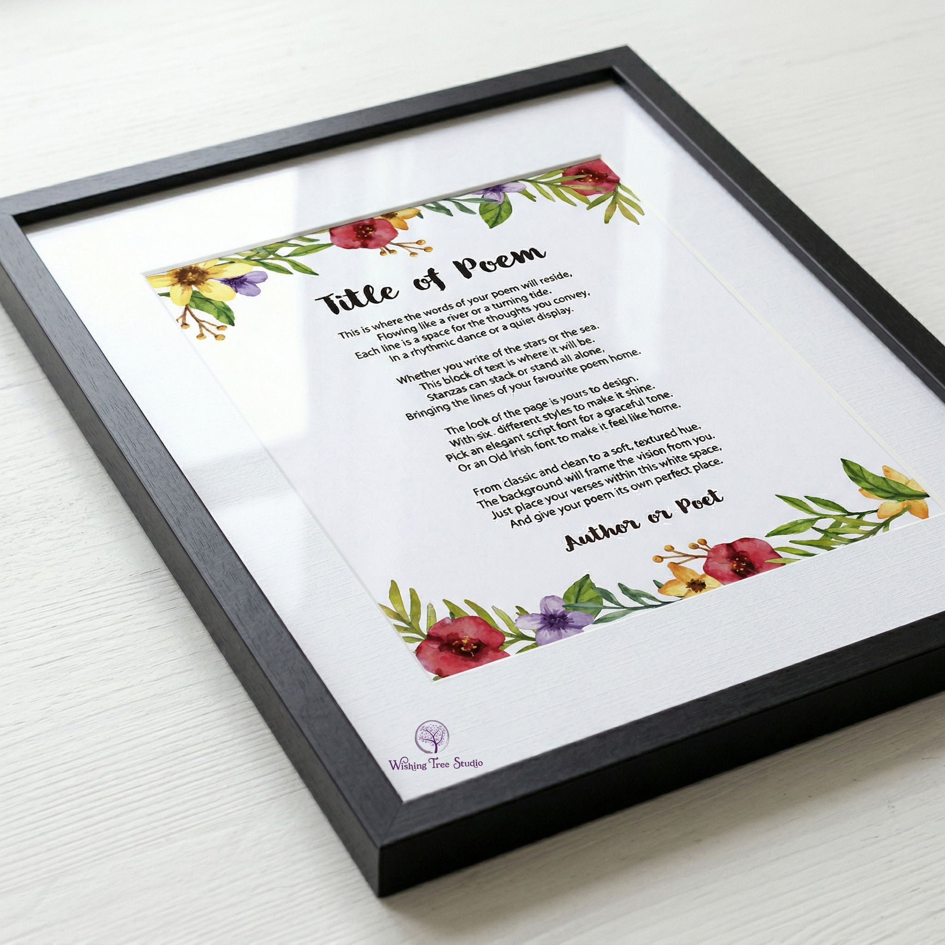 Framed poem, any poem framed