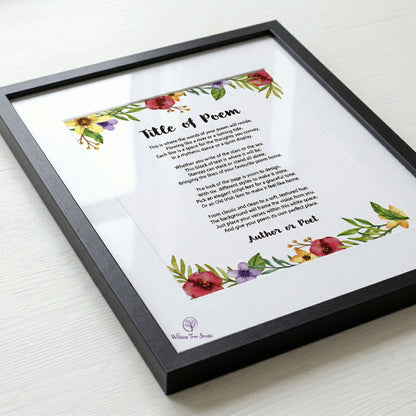 Framed poem, any poem framed