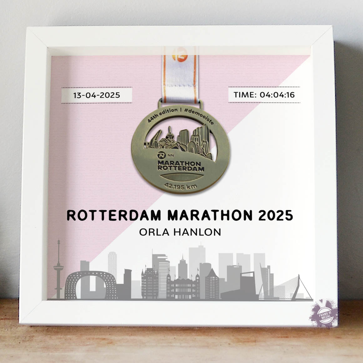 Rotterdam Marathon medal frame