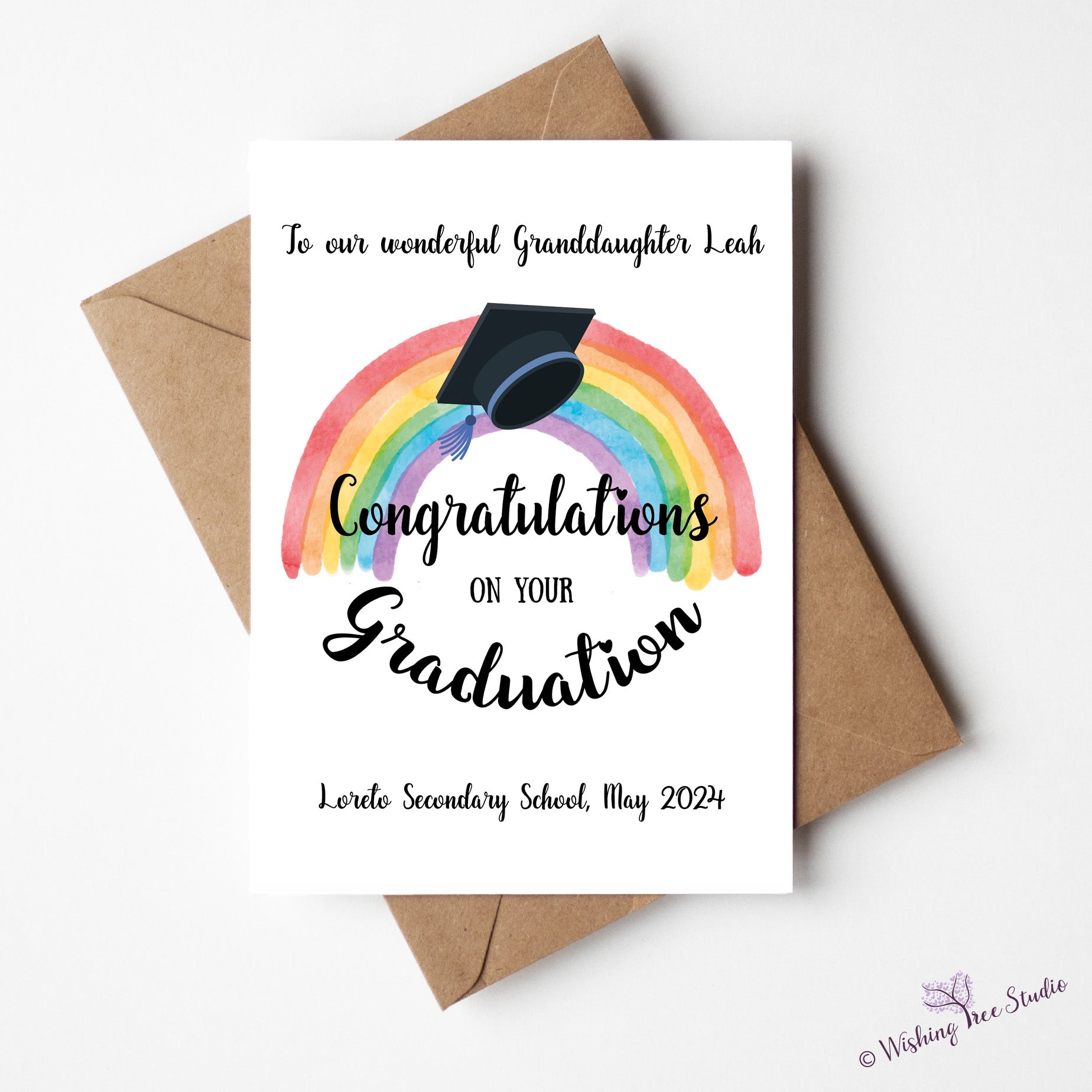 Personalised school graduation card