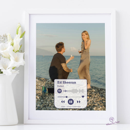 Spotify song photo print with scannable spotify code