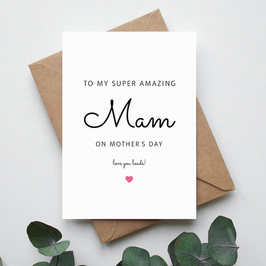Super amazing mam mother's day card