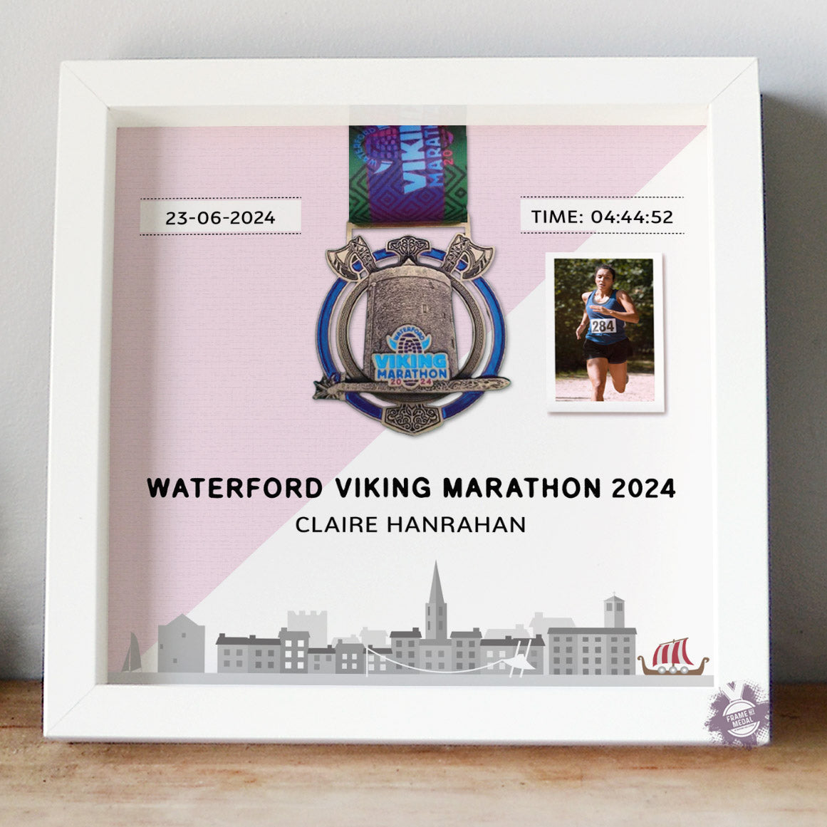 Waterford Viking Marathon medal frame