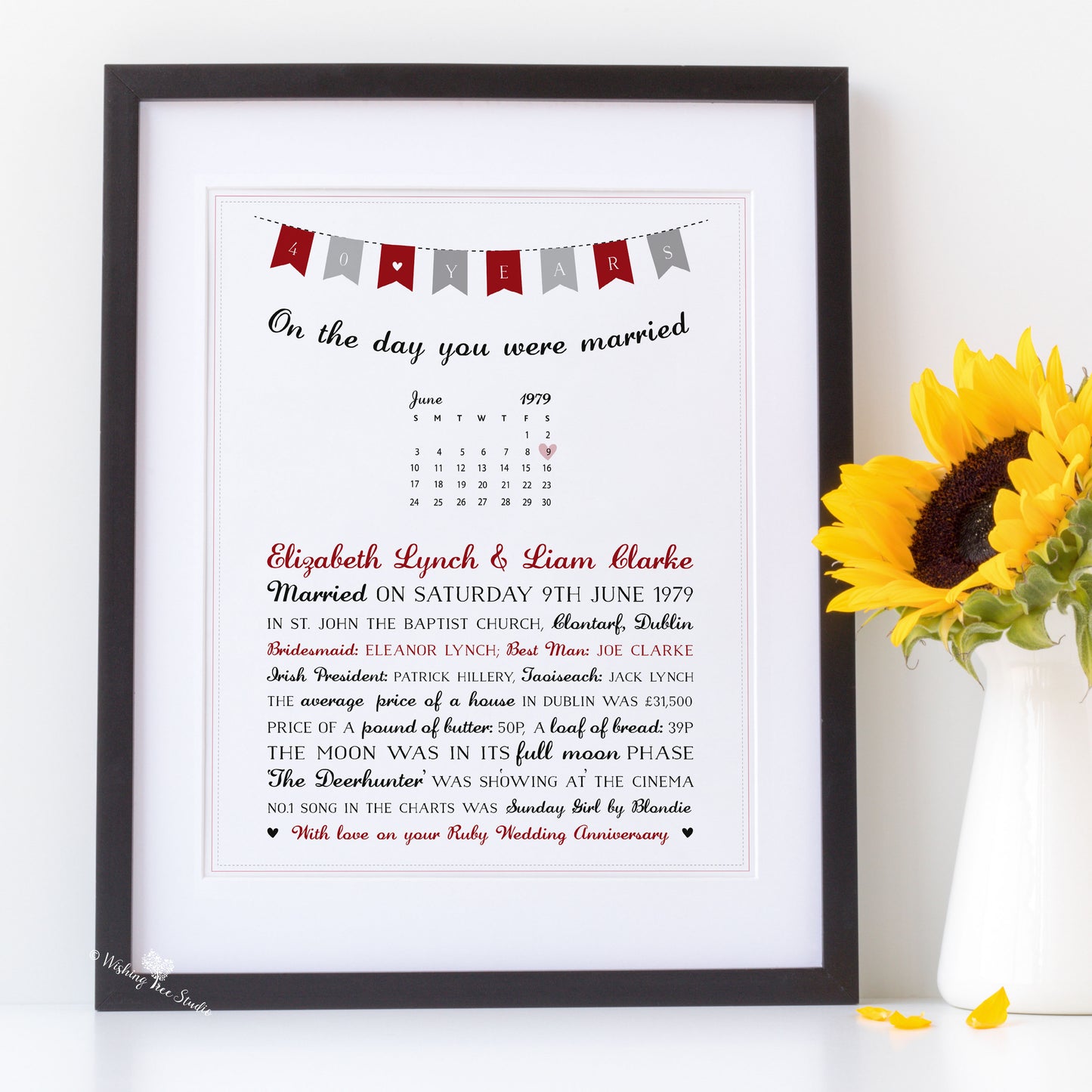 On the Day you were Married framed print