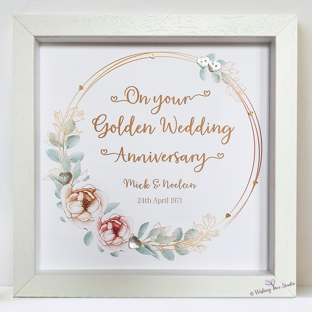 Wedding Anniversary frame, Golden Anniversary, 50th Anniversary ...