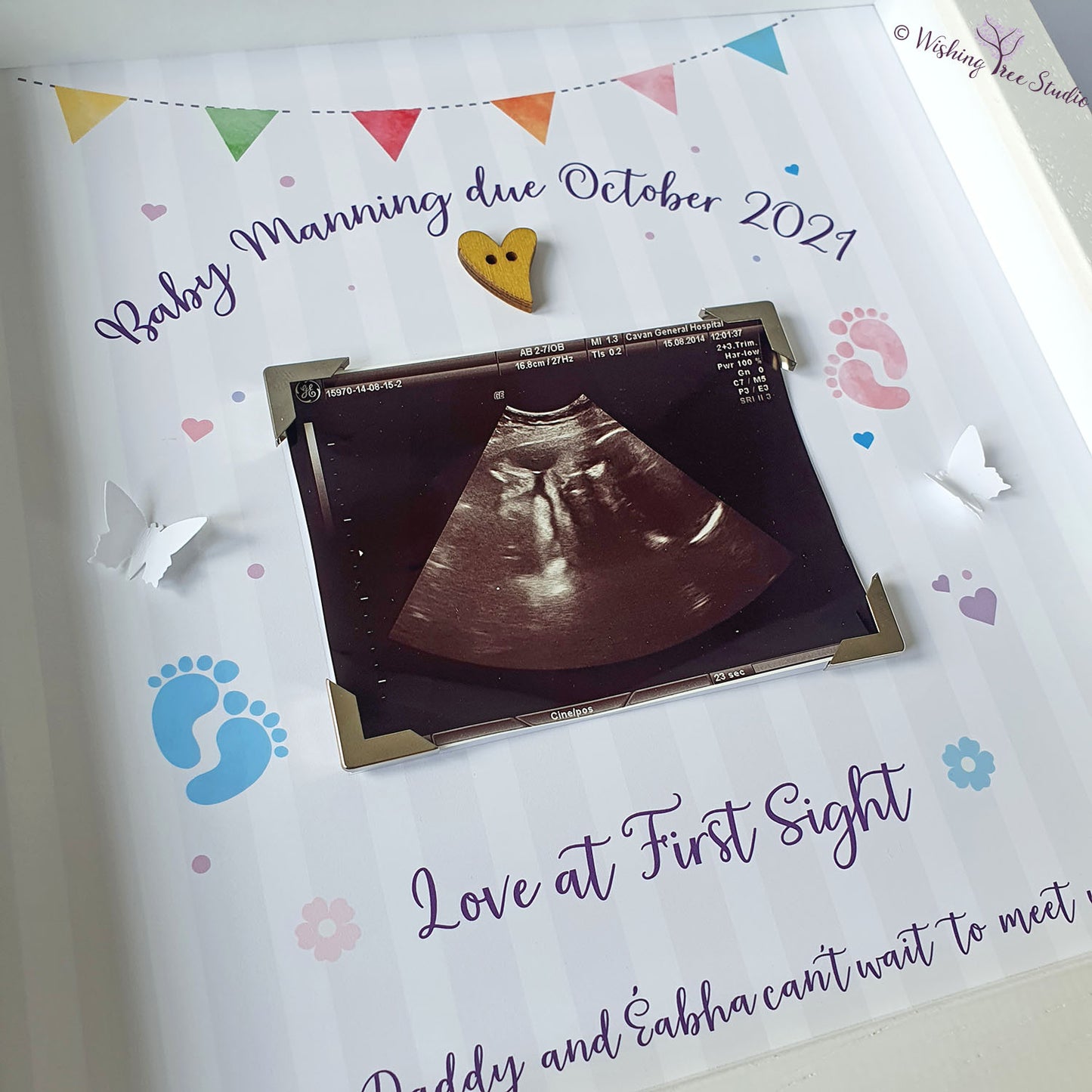 Personalised baby scan frame