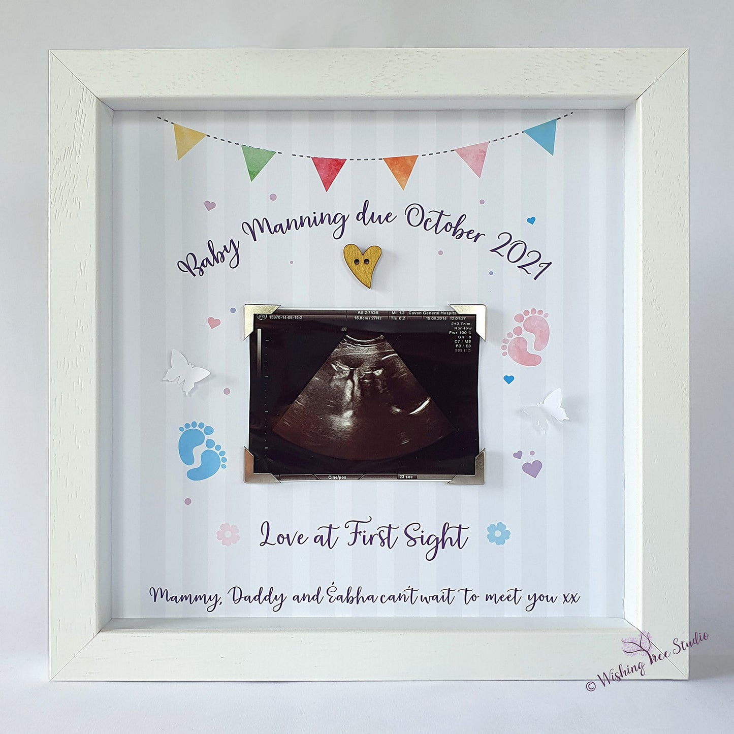 Personalised baby scan frame