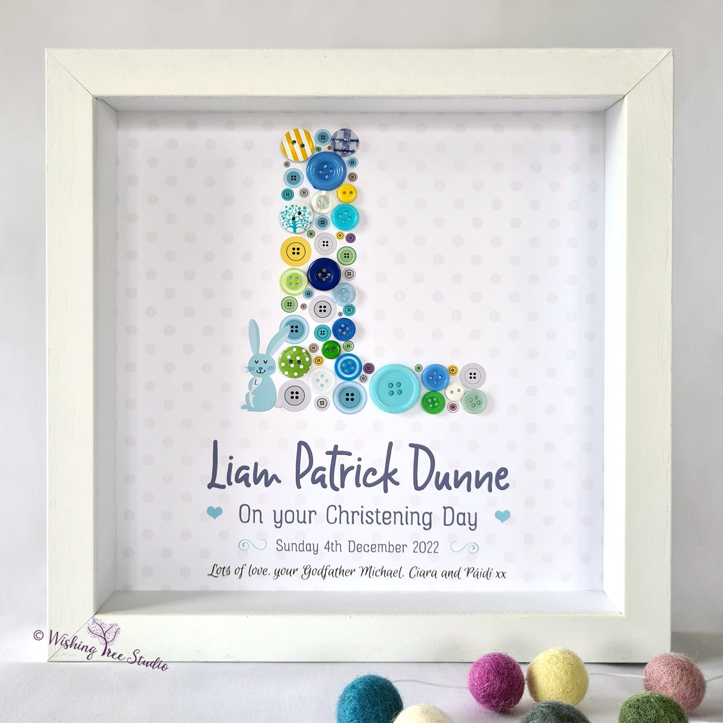 Christening Day Button frame