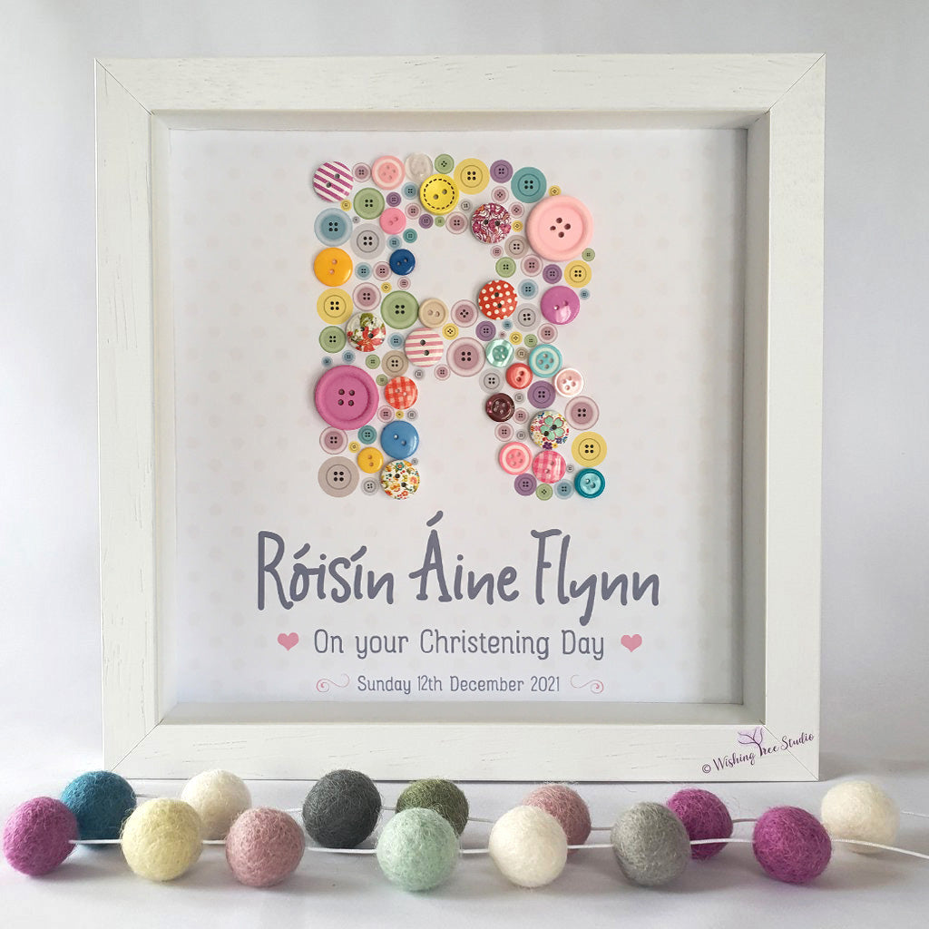 Christening Day Button frame