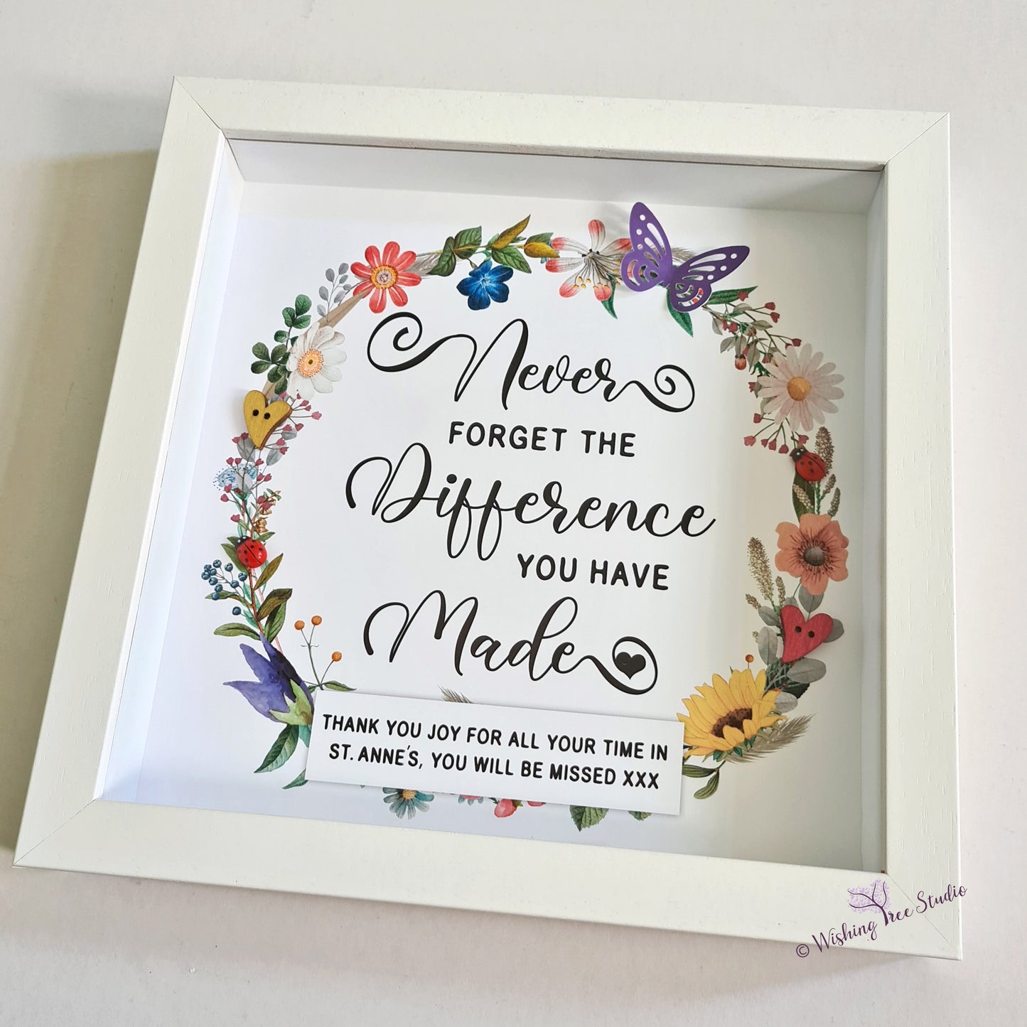 'Never forget the difference you have made' frame