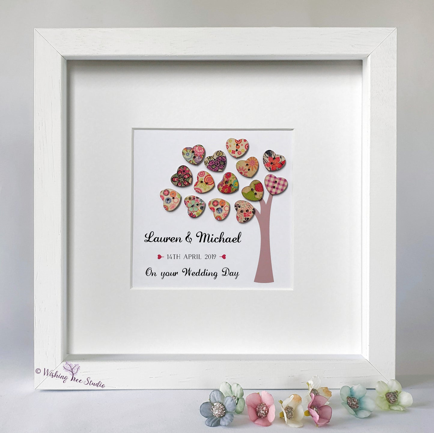 Love Heart Button Tree frame