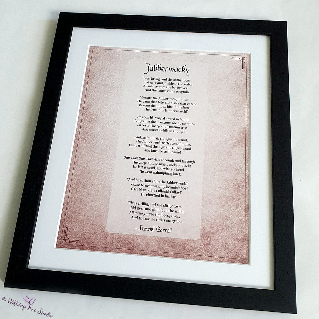 Framed poem, favourite poem printed