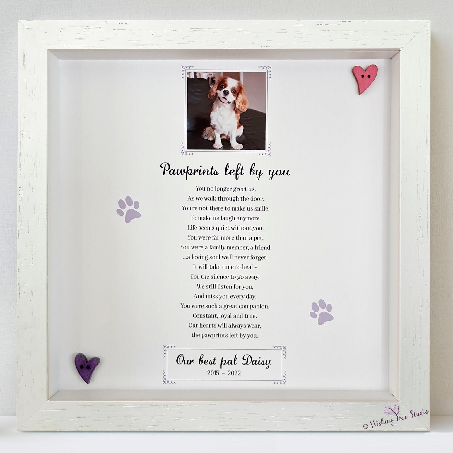 Pawprints left by you Pet memorial frame