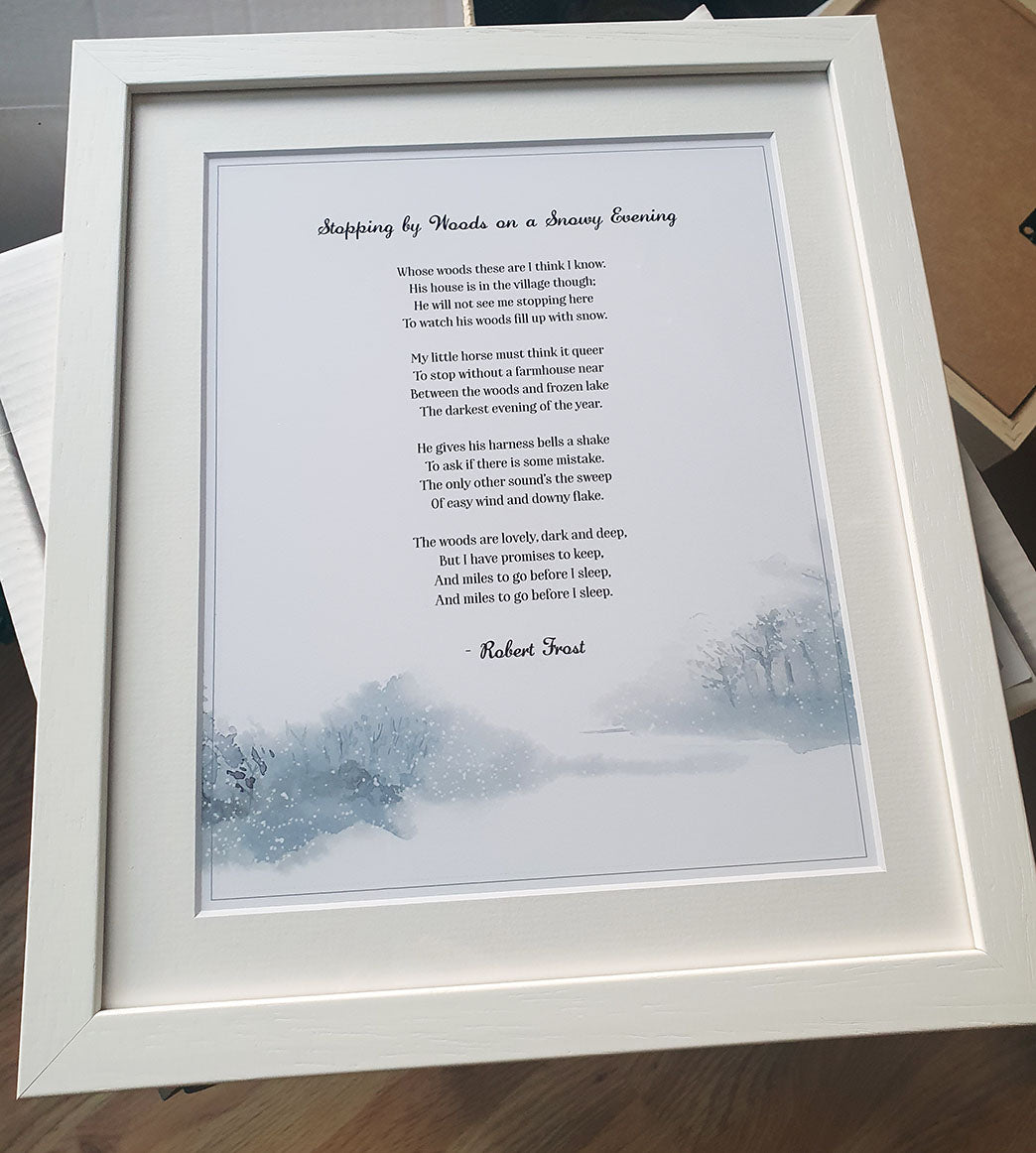 Framed poem print Robert Frost