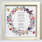 Floral wreath frame with poem 