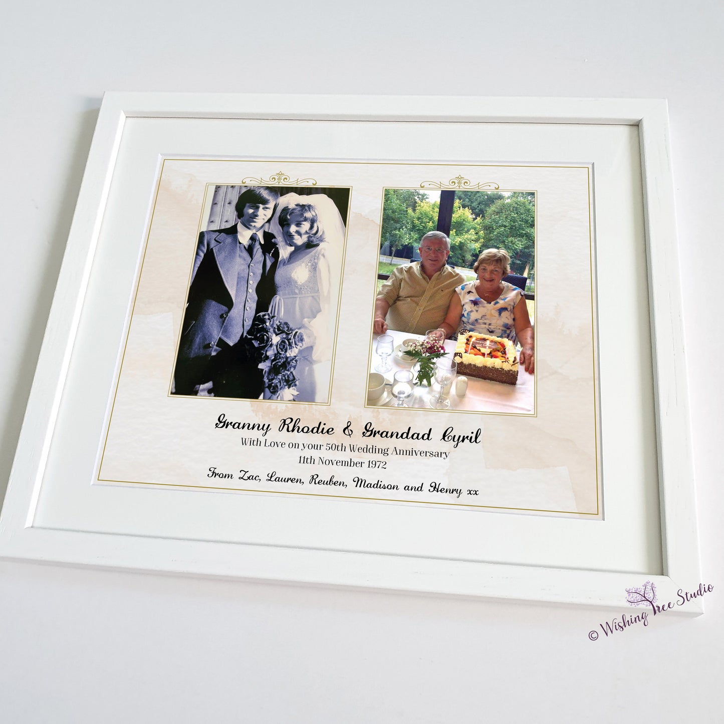 Wedding Anniversary - Then and Now photo frame