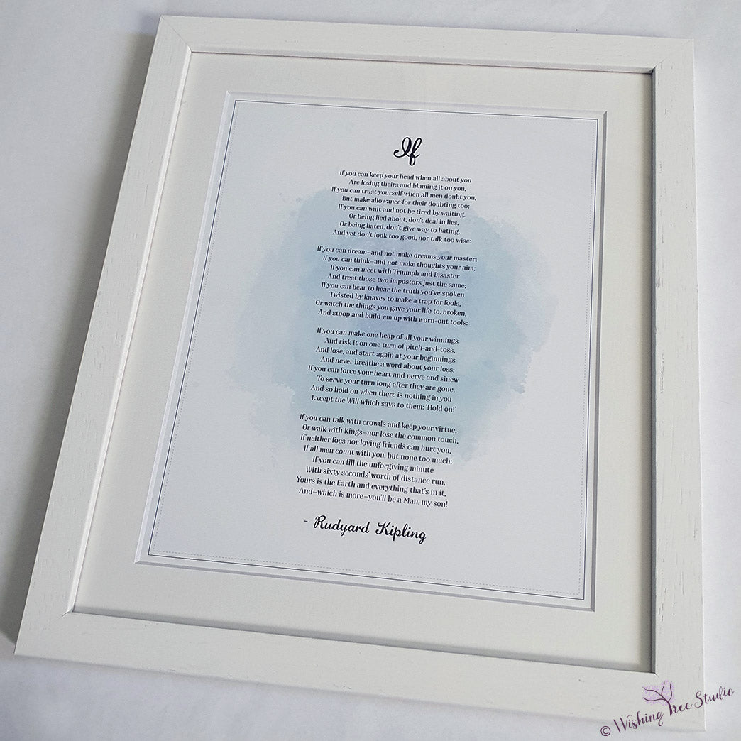 Framed poem print Rudyard Kipling