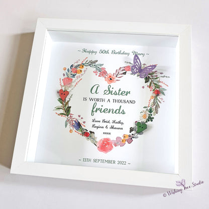 Sisters Floral Heart frame