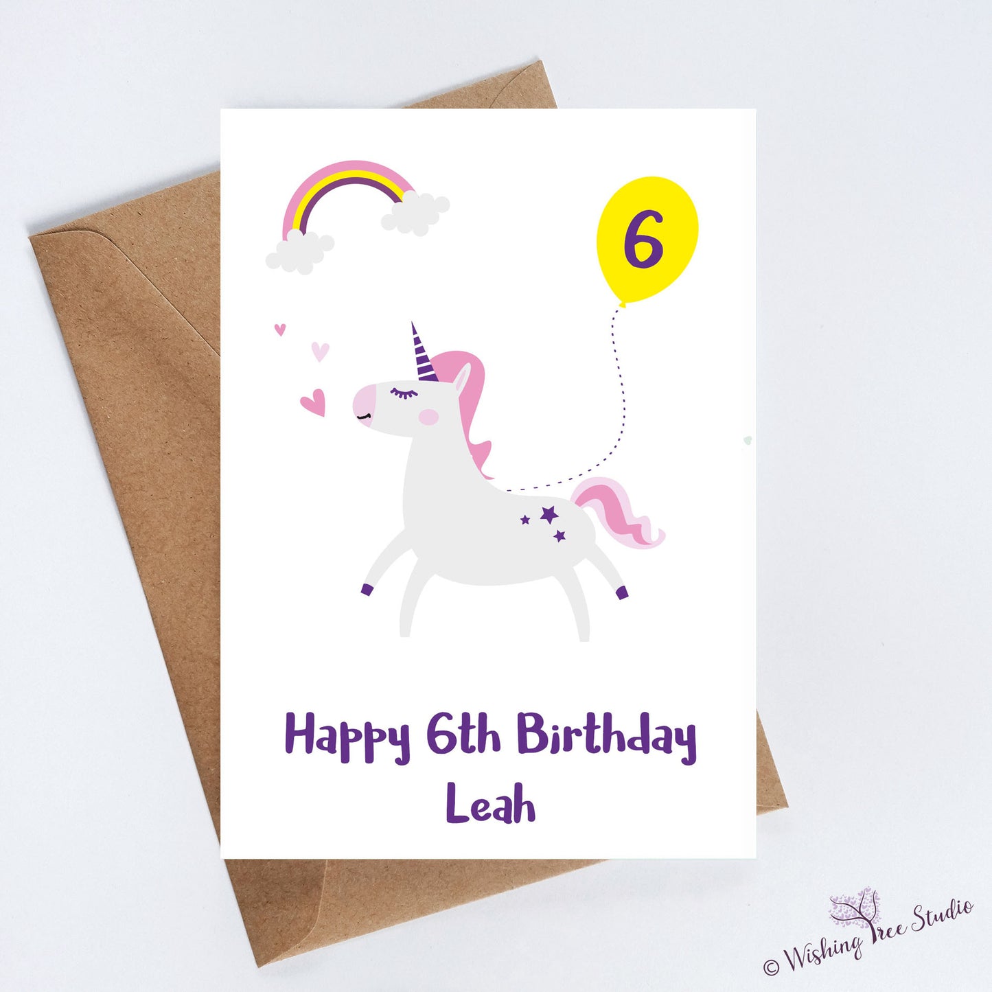 Greeting card - Unicorn Birthday Card (personalised)