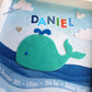 Felt whale baby frame