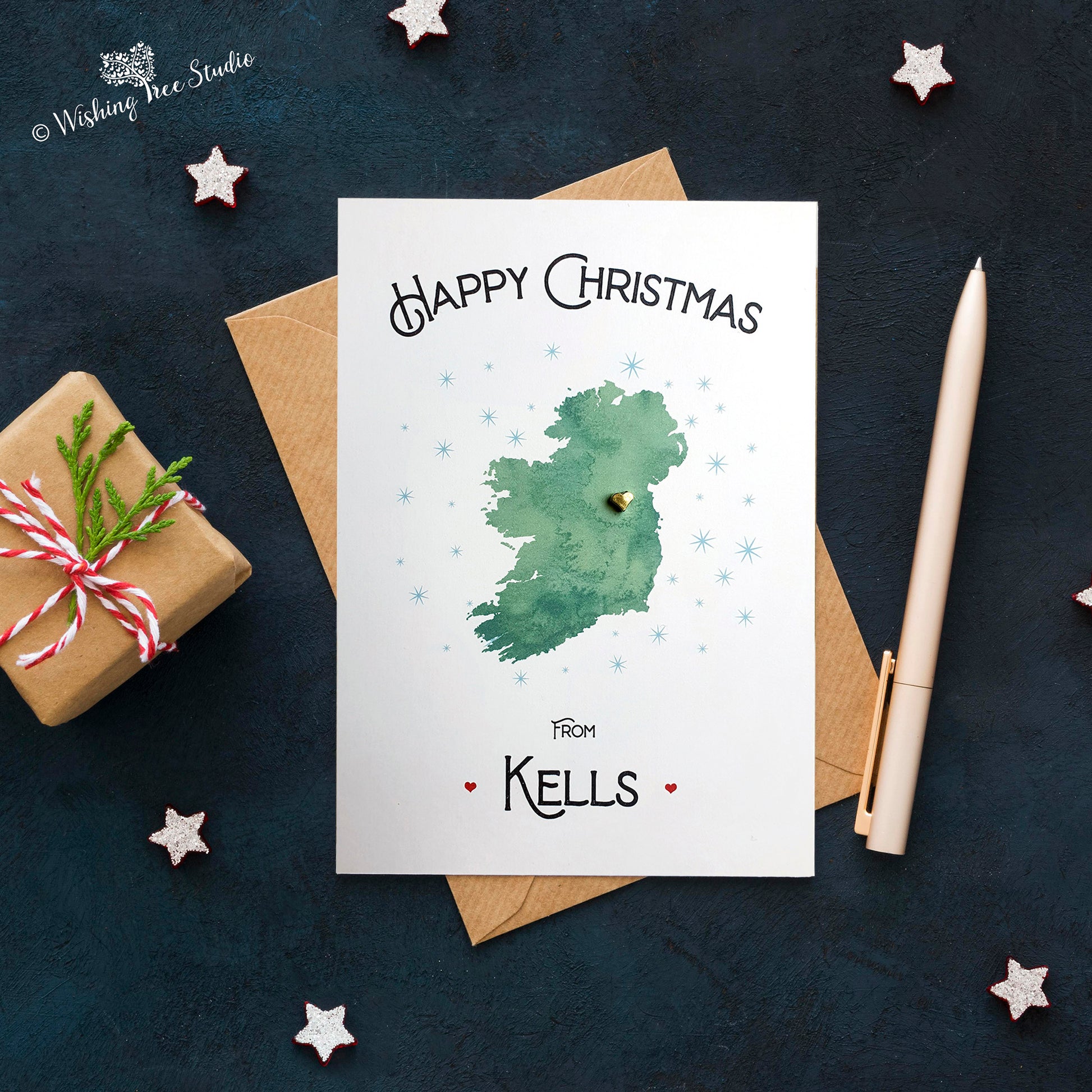 Happy Christmas map greeting card
